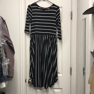 Black & White striped pocket dress